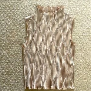 Shimmery Gold Ruffled Tank Top
